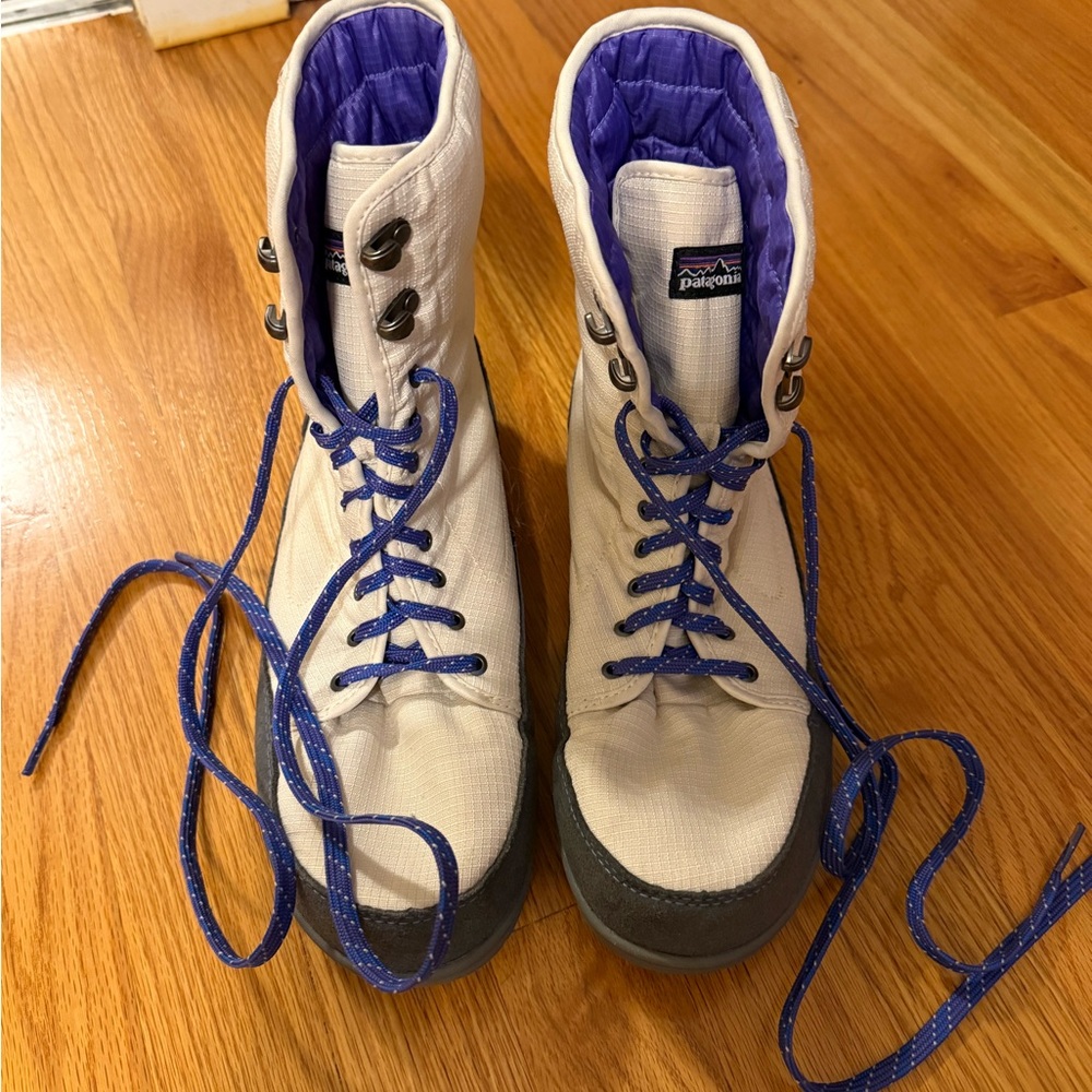 Patagonia White and Purple Hiking Boots